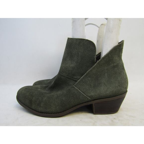 Me Too Womens Sz 9 M Green Suede Ankle Fashion Boots Booties - Picture 1 of 11